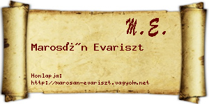 Marosán Evariszt névjegykártya